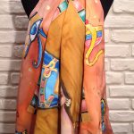 Queen of Egypt. Hand painted silk scarf