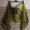 The black panter. Hand painted silk scarf