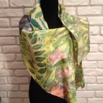 The black panter. Hand painted silk scarf