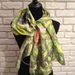 The black panter. Hand painted silk scarf