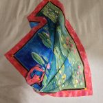 Water lilies Monet. Hand painted silk square scarf