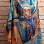 Night in Venice. Hand painted silk square scarf
