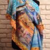 Night in Venice. Hand painted silk square scarf
