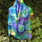 Dandelion. Hand painted original silk scarf. Unique piece