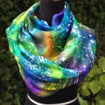 Dandelion. Hand painted original silk scarf. Unique piece