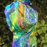 Dandelion. Hand painted original silk scarf. Unique piece