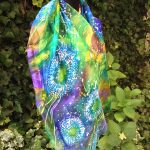 Dandelion. Hand painted original silk scarf. Unique piece
