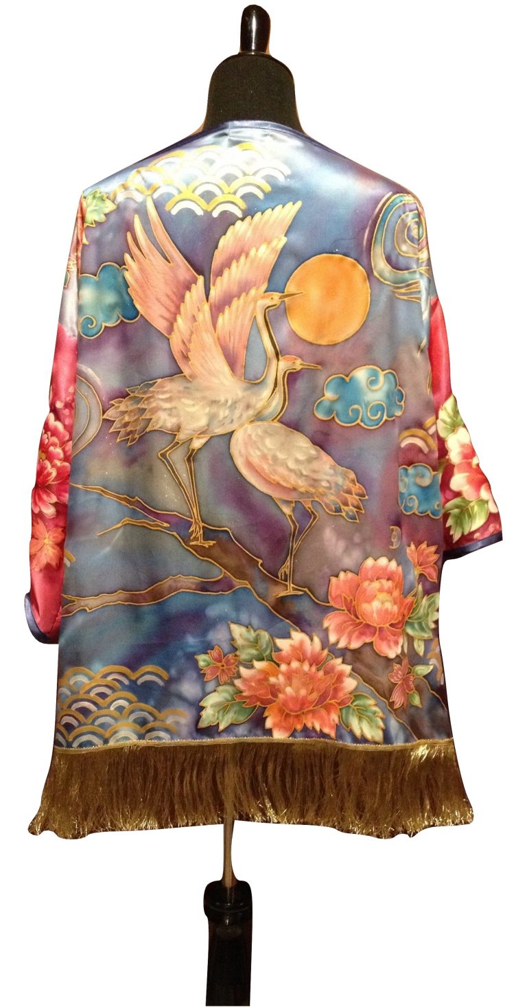 Hand painted silk kimono