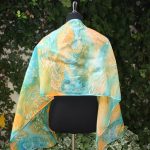 Butterflies. Hand painted long silk scarf