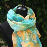Butterflies. Hand painted long silk scarf