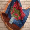 Red poppies Van Gogh. Hand painted silk square scarf.