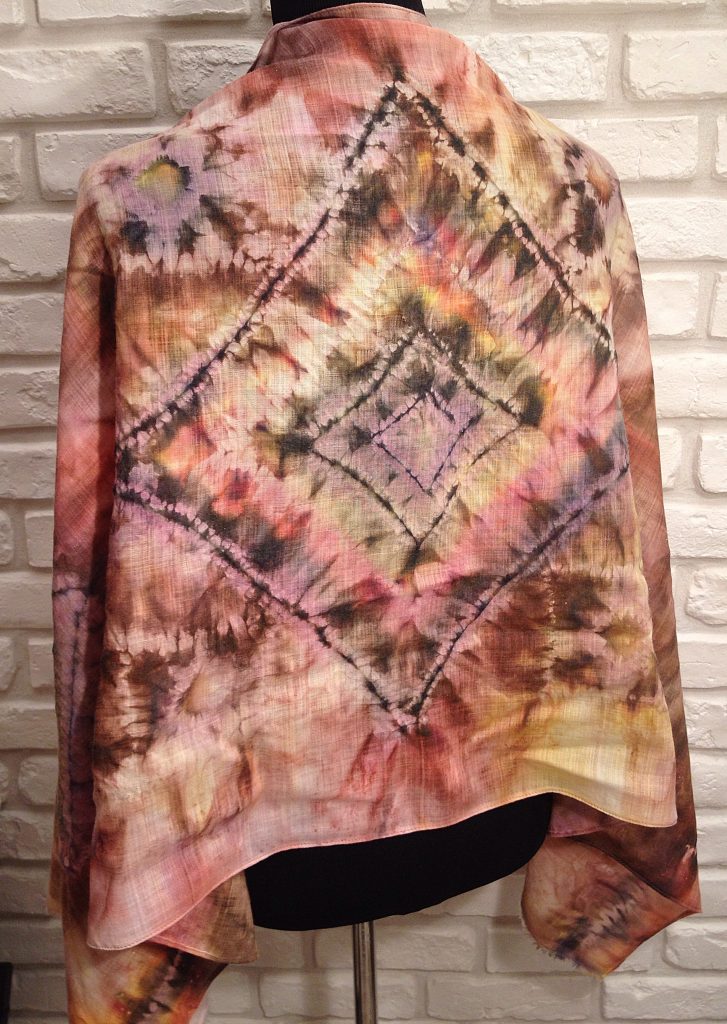 Beige symphony. Hand painted wool mousseline wrap.