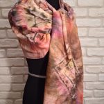 Beige symphony. Hand painted wool mousseline wrap.