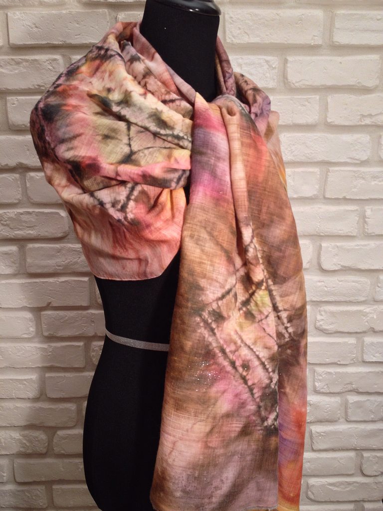 Beige symphony. Hand painted wool mousseline wrap.