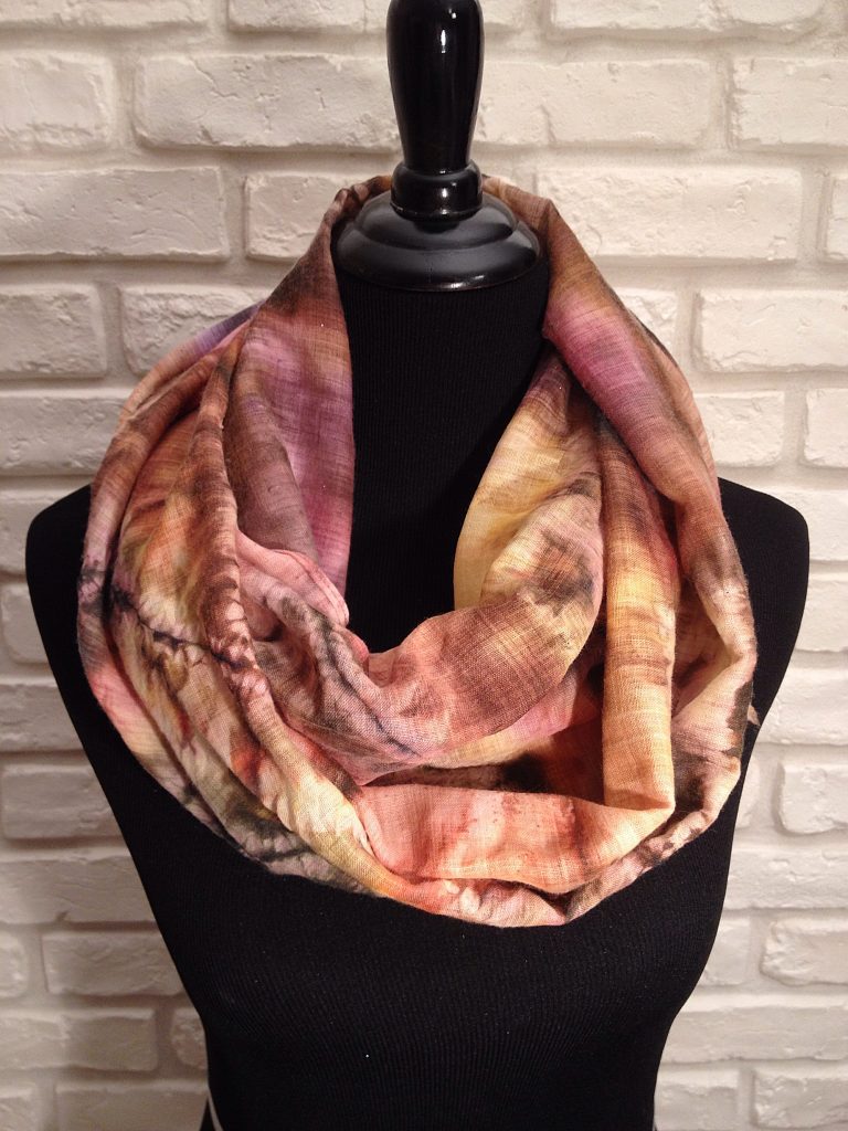 Beige symphony. Hand painted wool mousseline wrap.