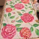 Rose garden. Hand painted silk scarf.