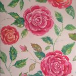 Rose garden. Hand painted silk scarf.
