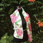 Rose garden. Hand painted silk scarf.