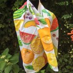 Fruit salad. Hand painted silk scarf.