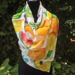 Fruit salad. Hand painted silk scarf.
