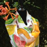 Fruit salad. Hand painted silk scarf.
