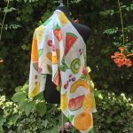 Fruit salad. Hand painted silk scarf.
