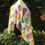 Fruit salad. Hand painted silk scarf.
