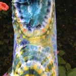 Yellow spirals. Ice-dyed t-shirt