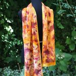 Autumn colours. Hand dyed velvet devore’ silk-viscosa scarf