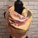 The Kiss Klimt. Hand painted silk square scarf with original interpretation of Gustav Klimt’s masterpiece.