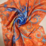 The magic creature. Hand painted silk square scarf.