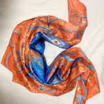 The magic creature. Hand painted silk square scarf.