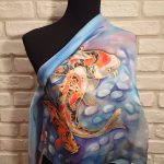 The Spring. Hand painted silk square scarf.
