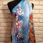 The Spring. Hand painted silk square scarf.