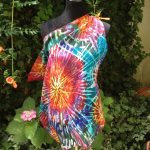 Fireworks. Hand painted silk square scarf.