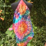 Fireworks. Hand painted silk square scarf.