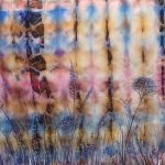 Flowers of the field. Hand painted silk scarf.