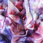 Purple shibori. Hand painted silk scarf.