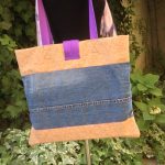 Hand-made silk and cork bag
