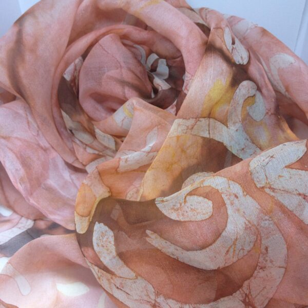 Arabesque. Hand painted 100% silk scarf