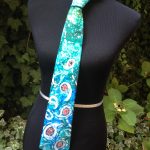 Acquamarina. Hand painted pure silk tie for men