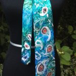 Acquamarina. Hand painted pure silk tie for men