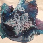 Petrolio. Hand painted 100% silk scarf