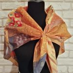 Golden Adele. Hand painted silk square scarf original interpretation of Gustav Klimt’s Portrait of Adele Bloch-Bauer I