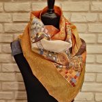 Golden Adele. Hand painted silk square scarf original interpretation of Gustav Klimt’s Portrait of Adele Bloch-Bauer I
