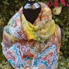 Magic mandala. Hand painted 100% silk scarf.