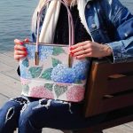 Hydrangea. Hand painted bag