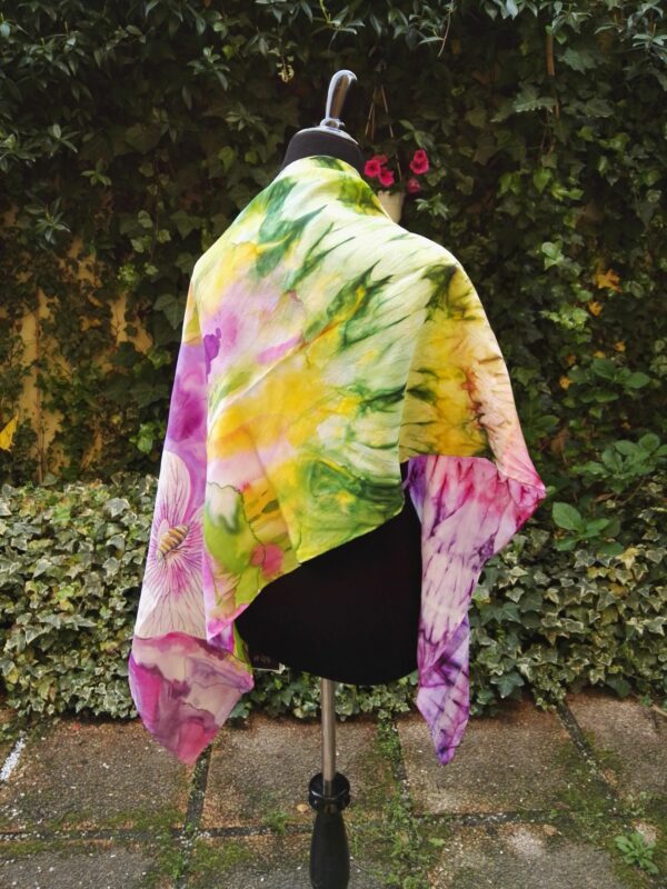 Spring. Hand painted silk scarf