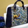 Azulejos. Hand painted faux leather bag