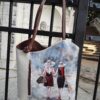 Let’s go shopping. Hand painted real leather bag/backpack
